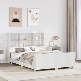 3323693 vidaXL Рамка за легло без матрак, бял, 120x200 см, бор масив