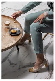 Масичка за кафе в бежово и черно, ø 78 cm Mesa - WOOOD