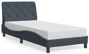 3207888 vidaXL Рамка за легло без матрак, тъмносива, 80x200 см, кадифе