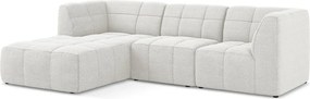 Бял ъглов диван от прежда с примки от букле (ляв ъгъл) Aloha – Makamii