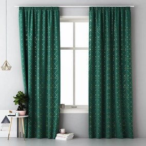 Тъмнозелени декоративни завеси с окачване на набора 140x250 см