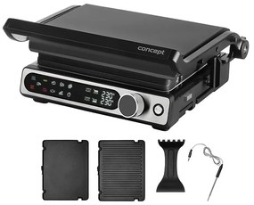 Concept ge3500 - Контактен грил с термодатчик 2000W/230V черен