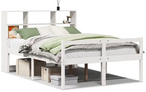 3322005 vidaXL Легло с етажерка за книги, без матрак, 120x190 см, бор масив