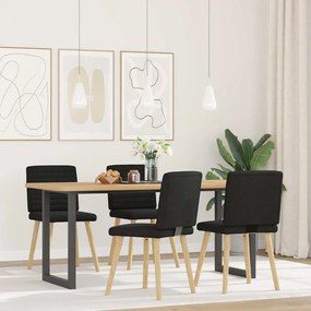 3315276 vidaXL Трапезни столове, 4 бр, черни, текстил