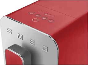 Еспресо машина SMEG Collezione BCC02RDMEU, 1350 W, 19 bar, 1.4 л, 8 функции, Вградена мелачка, Дюза за пара, Червен