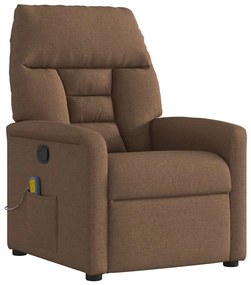 4015556 vidaXL Масажен наклоняем стол, кафяв, текстил