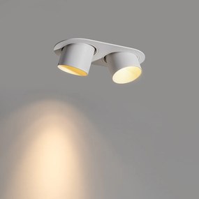 Кръгъл вграден прожектор бял GU10 70mm накланящ се 2-светлинен - Installa