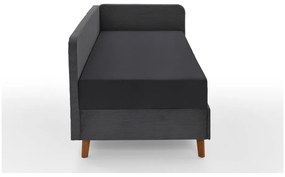 Тъмно сиво тапицирано единично легло с място за съхранение 90x200 cm Cabana - Meise Möbel