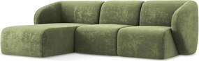 Зелен шенилов ъглов диван (ляв ъгъл) Lani – Makamii