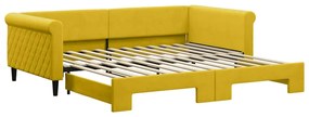 3197783 vidaXL Канапе с изтеглящо разтегателно легло жълто 100x200 см кадифе