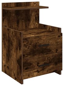 858640 vidaXL Нощно шкафче с 2 чекмеджета, опушен дъб, 40x36,5x62 см
