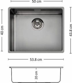 Leks FERRARA PLUS 500 U GF Кухненска мивка за вграждане