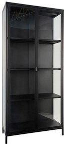 Черна метална витрина 80x175 cm Brisbane - House Nordic