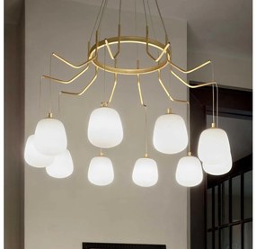 Ideal Lux - LED Пендел KAROUSEL 10xG9/3W/230V Ø 82,5 см месинг