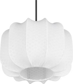 Бяло метално висящо осветително тяло с текстилен абажур ø 25 cm Madleine – Reality