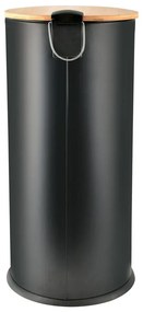 Матово черно стоманено кошче за боклук с педал 30 l Adonis – Spirella