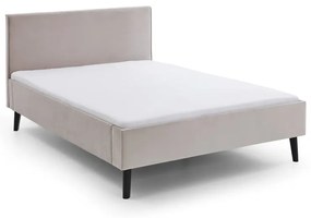 Бяло/кремаво двойно легло 140x200 cm тапицирано без ламелно дъно Leira – Meise Möbel