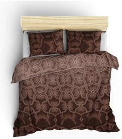Кафяво памучно спално бельо от сатен за двойно легло 200x200 cm Pandora - Mijolnir