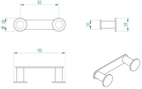 Кука Medi двойно-White - Mat