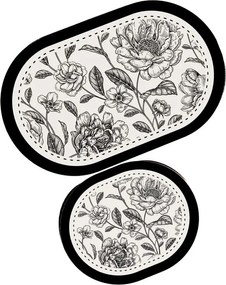 Черно-бял килими за баня в комплект 2 бр. 60x100 cm Rasse – Foutastic