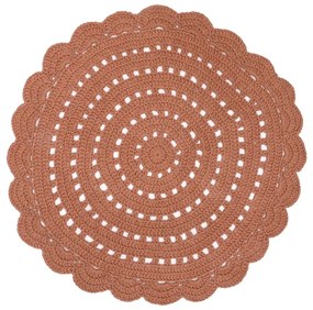 Кафяв памучен килим с ръчна кука, ø 120 cm Alma - Nattiot