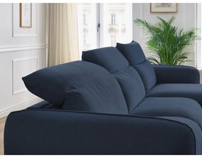 Тъмносин разтегателен ъглов диван (променлив) Achille – Bobochic Paris