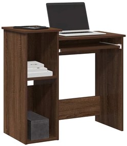 860451 vidaXL Бюро с рафтове, кафяв дъб, 84x40x78 см, инженерно дърво
