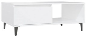 806004 vidaXL Кафе маса, бяла, 90x60x35 см, инженерно дърво