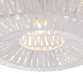 Ретро плафон бял въжен кръг - Lina