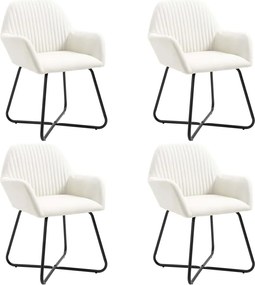 277098 vidaXL Трапезни столове, 4 бр, кремави, текстил