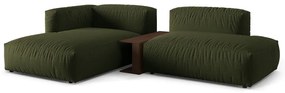 Зелен модулен ъглов диван (ляв ъгъл) Martina – Micadoni Home