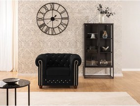 Черно кадифено кресло честърфийлд York Blik – Ropez