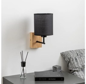 Brilagi - Аплик NUBILA WOOD 1xE27/25W/230V дъб/черен