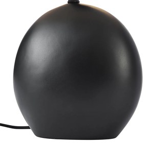 Japandi настолна лампа черна с ленен абажур - Timo