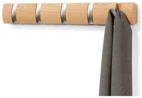 Стенна закачалка от ясенова дървесина в естествен цвят Flip - Umbra