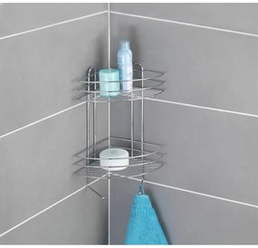 Ексклузивен двуетажен хромиран ъглов стенен рафт - Wenko