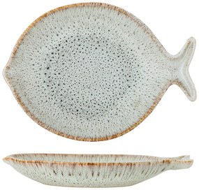 Синя/бежова глинена чиния за сервиране Fleur – Bloomingville