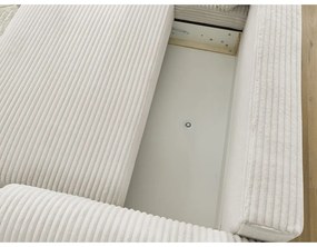 Кремав разтегателен ъглов диван от рипсено кадифе (ляв ъгъл) Lucien – Bobochic Paris