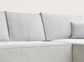 Светлосив шенилов сгъваем/с място за съхранение ъглов диван (десен ъгъл) Maze – Maison de Rêve