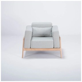 Фотьойл от дъбово дърво със синьо-сива текстилна седалка Fawn - Gazzda