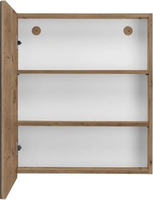 Стенен шкаф за баня с огледало от декор от дъб в естествен цвят 60x70 cm Wisla – Støraa