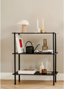 Черен стелаж от декор от дъб 80x54,5x35 cm Teidi – noo.ma