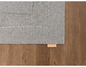 Сив вълнен килим 133x190 cm Morphic Rocca – Agnella
