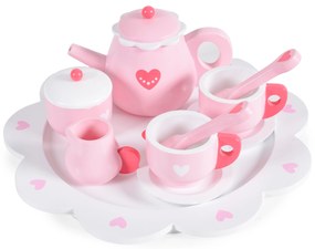 Moni toys - Дървен чаен сервиз сърчица