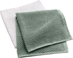 Бели/зелени памучни кърпи в комплект 2 бр. от тери 50x50 cm Gourmet – douceur d'intérieur