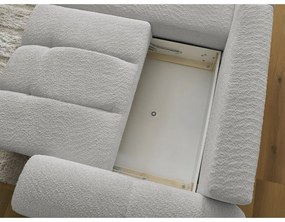 Светлосив сгъваем/с място за съхранение ъглов диван от прежда с примки от букле (ляв ъгъл) Roxelane – Bobochic Paris