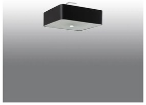 Черно осветително тяло за таван със стъклен абажур/с текстилен абажур 45x45 cm Kortez – Nice Lamps