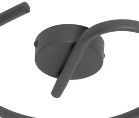 Дизайнерски таванна лампа черна със злато 3-светлина кръгла - Noud