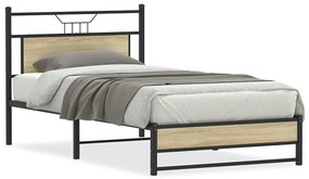 4106957 vidaXL Рамка за легло без матрак сонома дъб 100x200 см инженерно дърво
