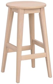 Бар стол от масивен дъб в естествен цвят (височина на седалката 65 cm) Austin – Rowico